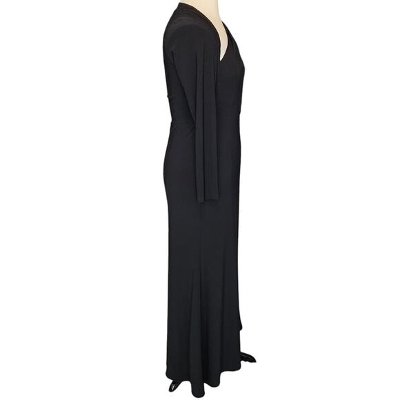 Betsy & Adam Asymmetrical One Shoulder Stretch Formal Gown Dress Size 14 Black - Picture 6 of 6